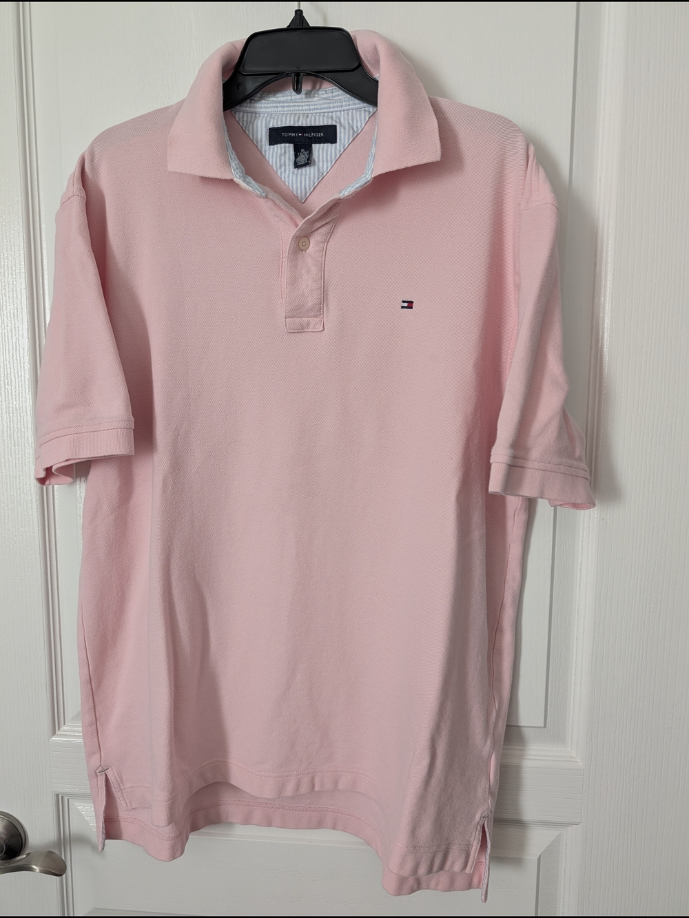 Tommy Hilfiger Men's Pink Polo Shirt- Size XL